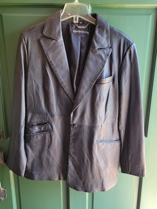 Pamela McCoy Jackets & Blazers - Vintage Pamela McCoy Genuine Leather Blazer Sz L